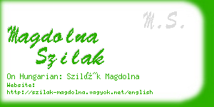 magdolna szilak business card